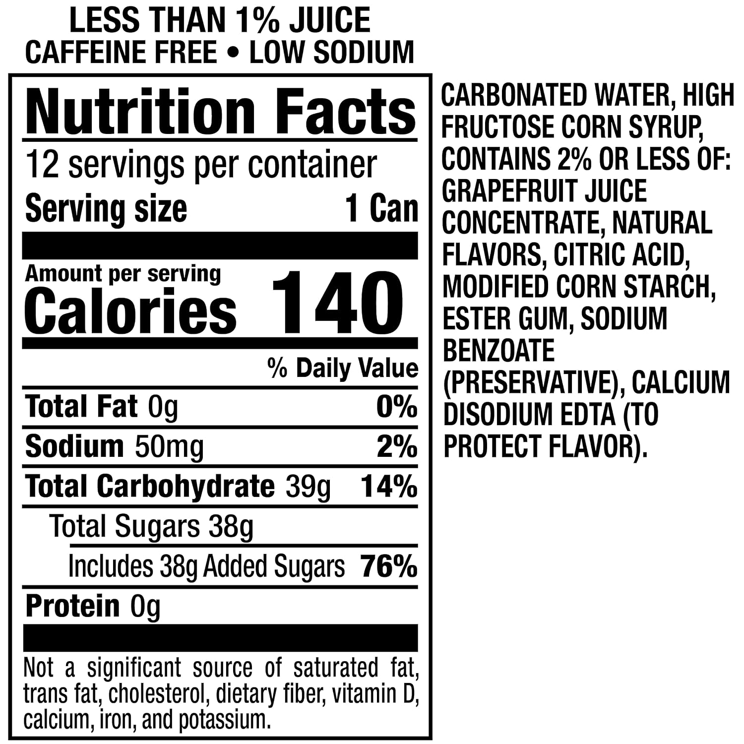 Squirt Soda, Grapefruit, 12 Fl Oz Cans, 12 Pack