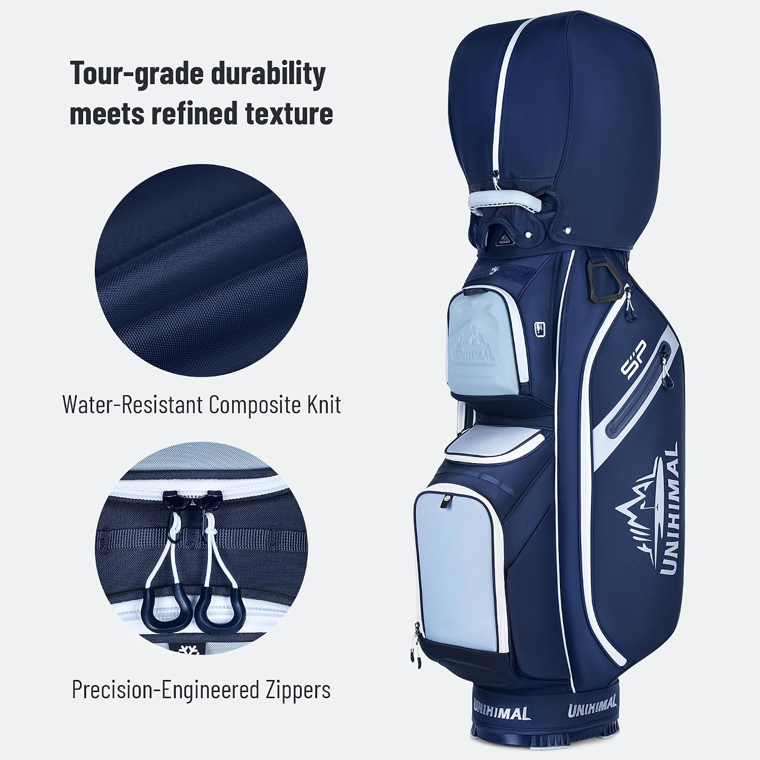 StablePoint Golf Cart Bag with 14-Way Full-Length Divider Top | S&T-Lock Golf Bag for Men with Magnetic Pocket, Cooler Pocket & Rain Cover