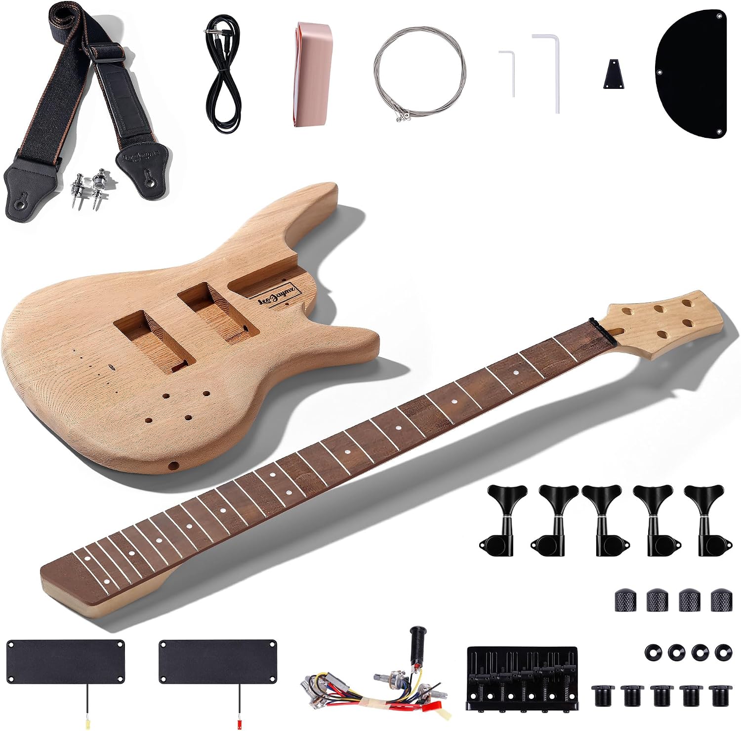 Leo Jaymz DIY Electric Bass Guitar Kit Mahogany Body Maple Neck (AX)