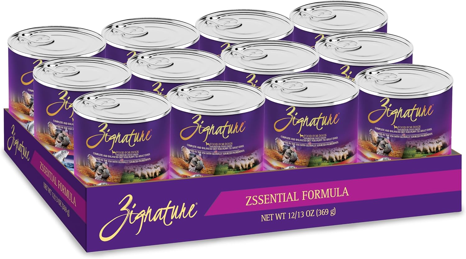 Zignature Zssential Formula Wet Canned Dog Food 13oz, case of 12