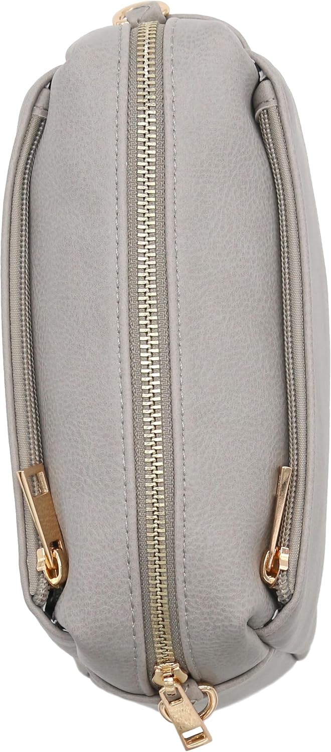 Triple Zip Small Crossbody Bag