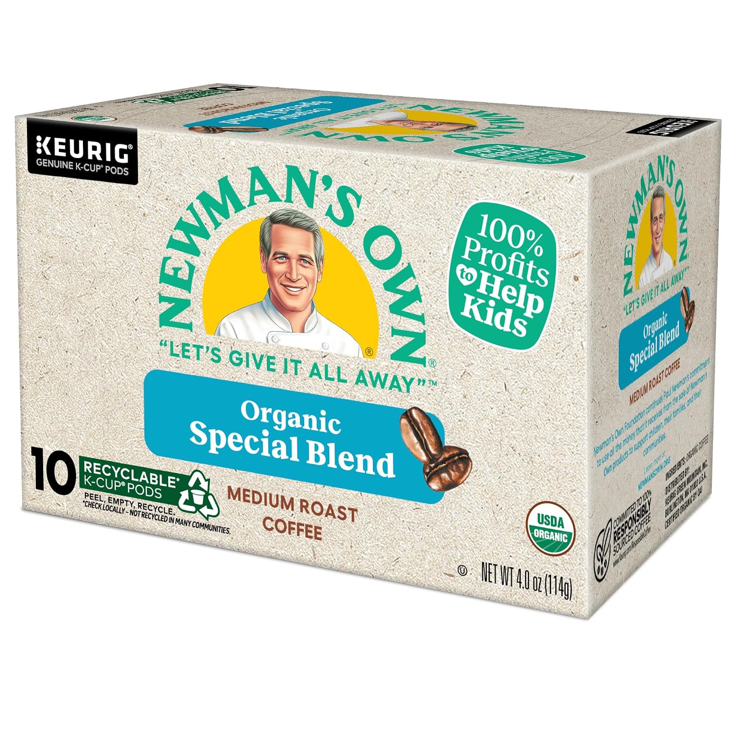 Newman's Own Organics Special Blend Keurig Single-Serve K-Cup Pods, Medium Roast Coffee, 96 Count