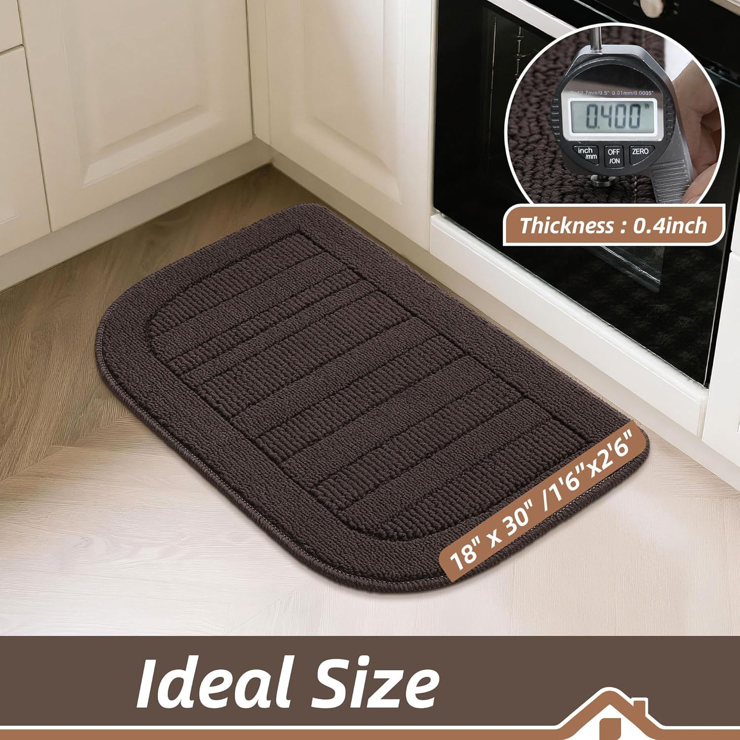 BEQHAUSE 30x18 Inch Kitchen Rugs Non Slip Washable Kitchen Sink Rug, Green