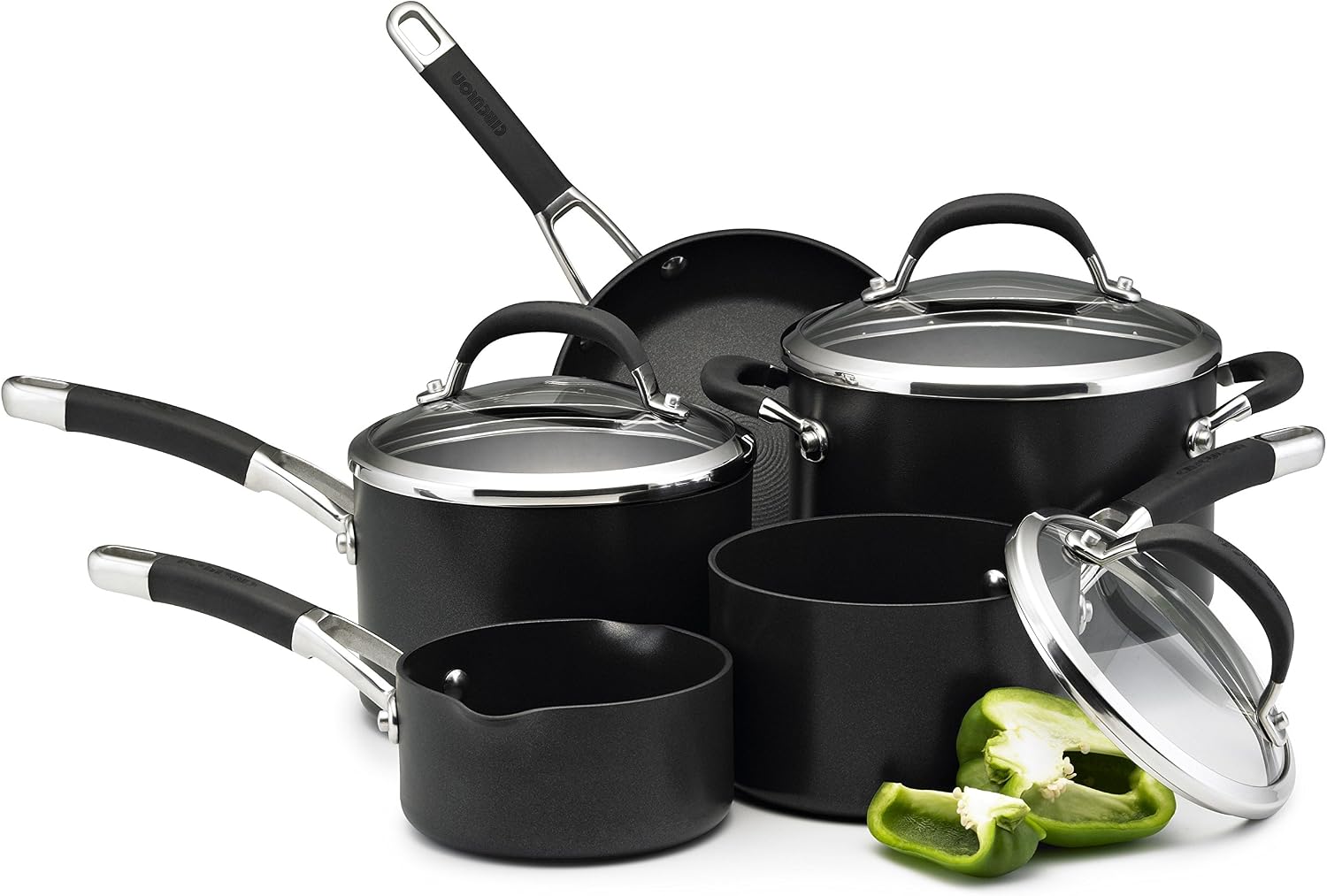 Circulon Premier Professional Hard Anodised Cookware Set, Black - 5 Piece