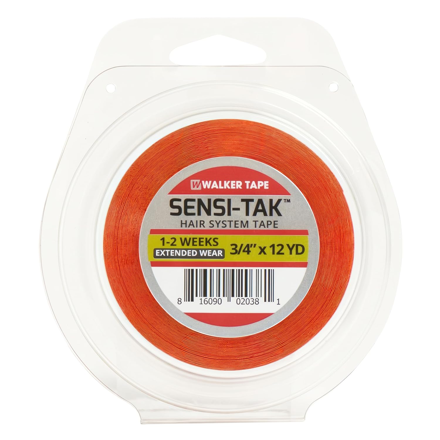 Walker Tape Sensi-Tak Secure Hairpiece Roll 1" x 12 Yards, Extended Wear Wig Tape Double Sided Ultra Hold for Poly Systems, Clear Lace Wig Adhesive for Lace Front Wigs Human Hair and Toupee Adhesives