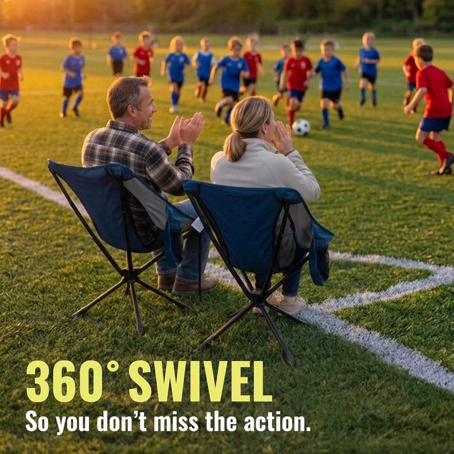 360 Swivel Camping Chair, Folding Portable Outdoor Camp Chair | A 360-degree swivel camping chair that turns to face the action