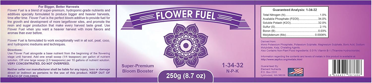Flower Fuel 1-34-32, 1000g - The Best Flower Additive for Bigger, Heavier Harvests (1000g)
