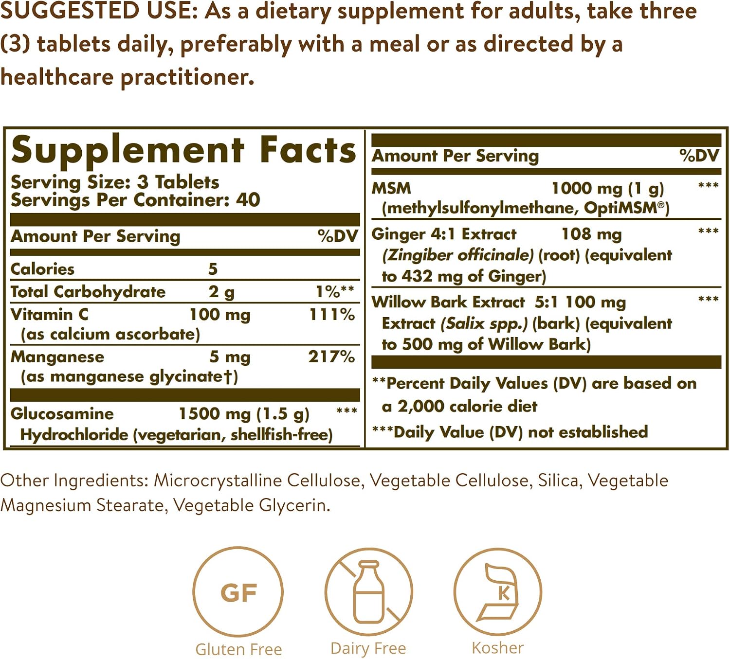 Solgar Glucosamine MSM Complex