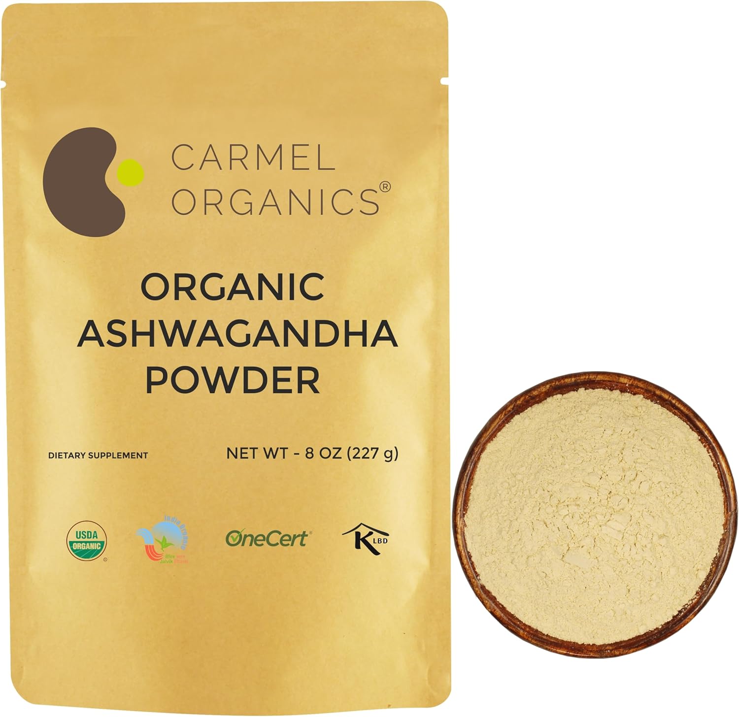 CARMEL ORGANICS Organic Ashwagandha Root Powder 8 Ounce