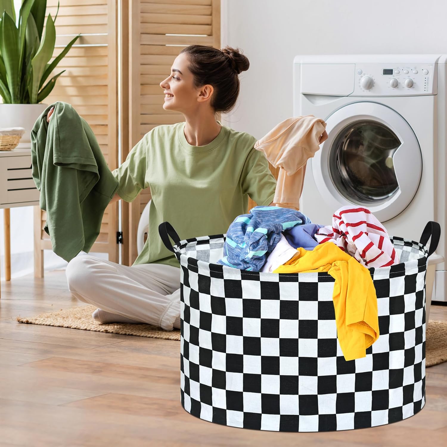 MAIZMZ Kids Hamper Storage Basket Nursery Bins Baby Gift Toy Organizer Box Laundry Basket Large Canvas Collapsible Chest for