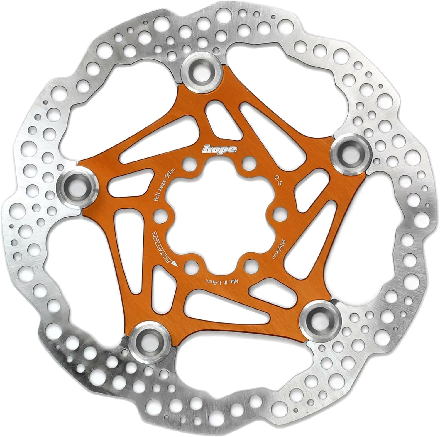 Hope Floating Disc Rotor: 180mm Orange | bike-brake-rotors