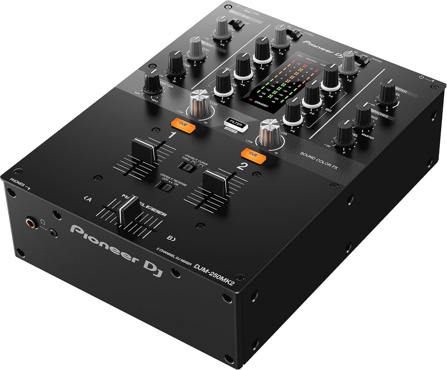 Pioneer DJ DJM-250MK2 2-Channel DJ Mixer, Black | For DJs moving to separates, 2-channel club-style mixer, free rekordbox DVS, Sound Color FX