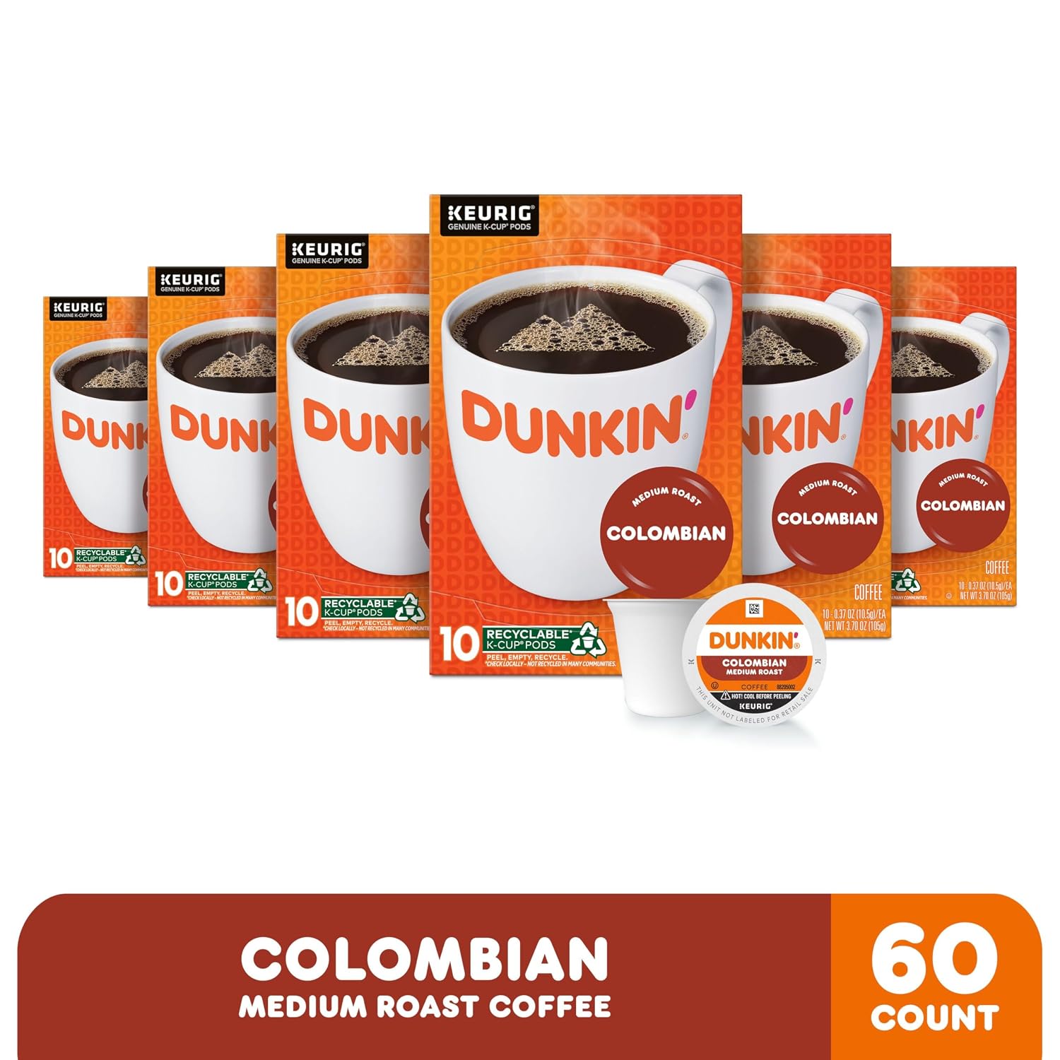 Dunkin’ Original Blend Medium Roast Coffee, Keurig K-Cup Pods, 10 Count Box