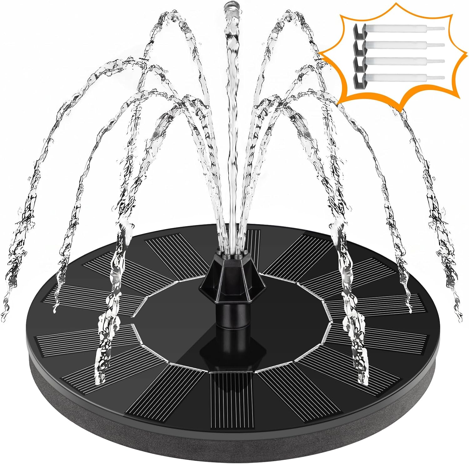Mademax 1W Solar Bird Bath Fountain Pump, Solar Fountain, Free Standing Floating Solar Powered Water Fountain Pump for Bird Bath, Garden, Pond, Pool