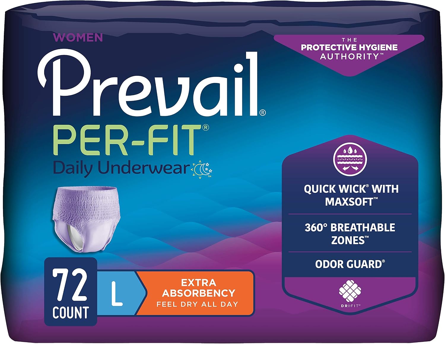 Prevail Per-Fit for Women Daily Protective Underwear, Pull-up Disposable Adult Diaper for Women, Extra Absorbency, Medium, 80 Count (4 Packs of 20) | Disposable, Incontinence, Extra Absorbency