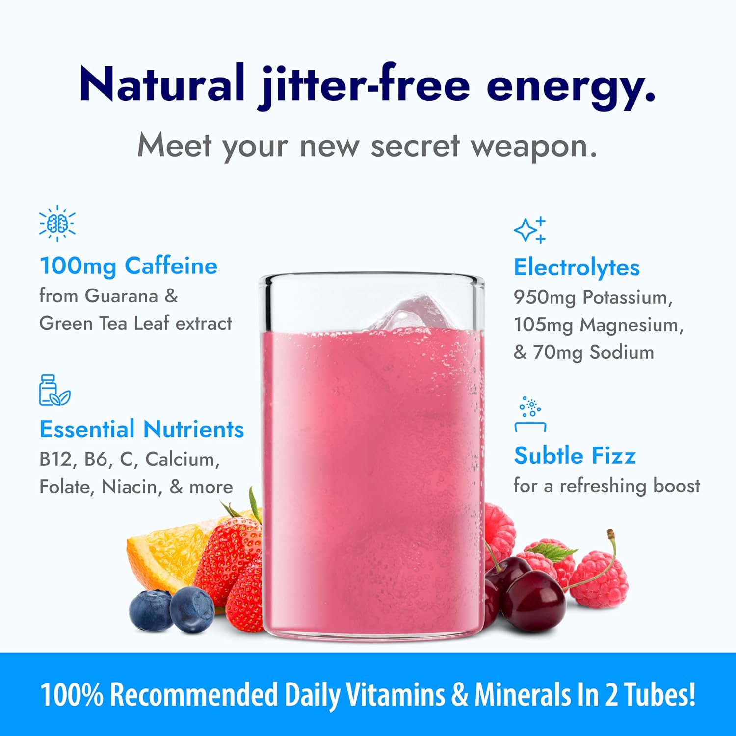 Zipfizz Energy Drink Powder, 20 Pack B12 Electrolyte - Pink Lemonade | Hydration tubes with vitamin drink benefits, 100mg caffeine, B12, electrolytes, & no artificial sugar for active lifestyle