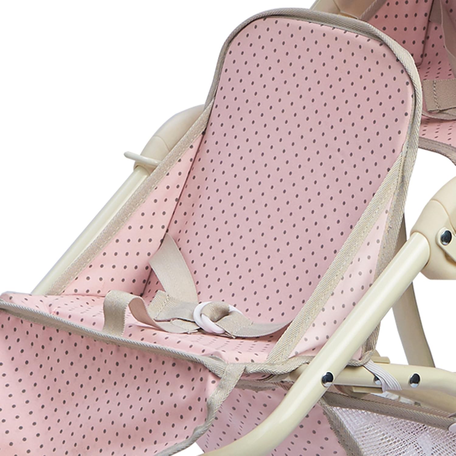 Olivia's Little World Doll Jogging-Style Stroller with Canopy, Storage Underneath, Pink and Cream and Gray | Canopy, Storage Underneath