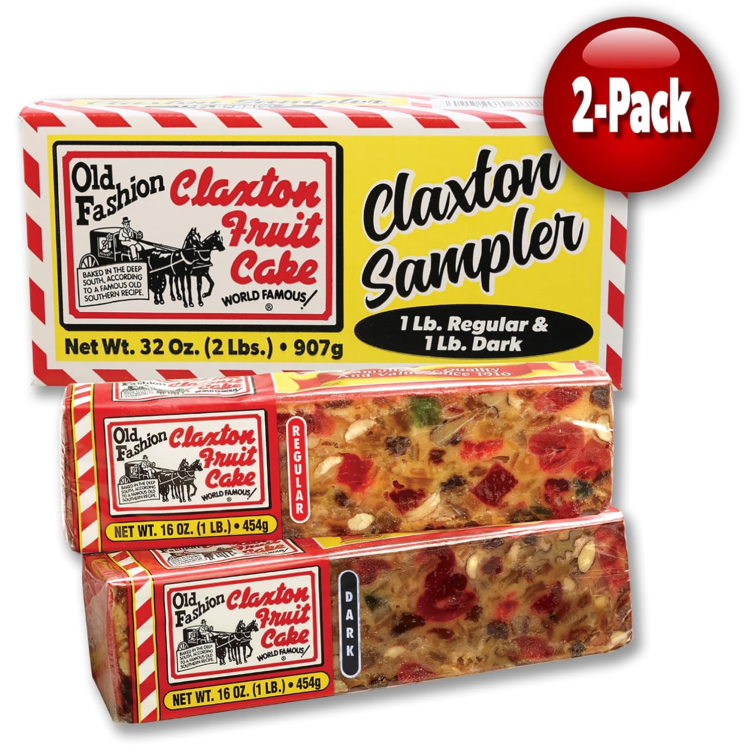 Claxton Fruit Cake Sampler – 2-1 Lb Loaves