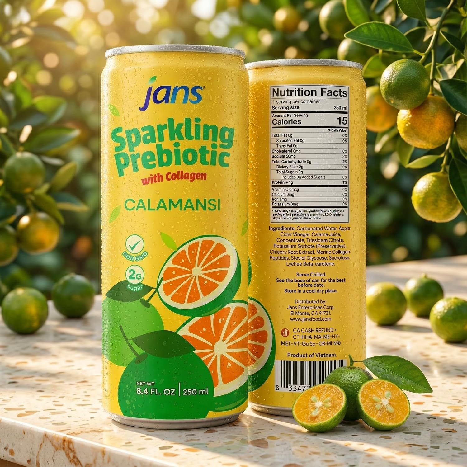 Jans 100% Coconut Water With Pulp, Unsweetened, 16.57 Fl Oz, Pack of 12
