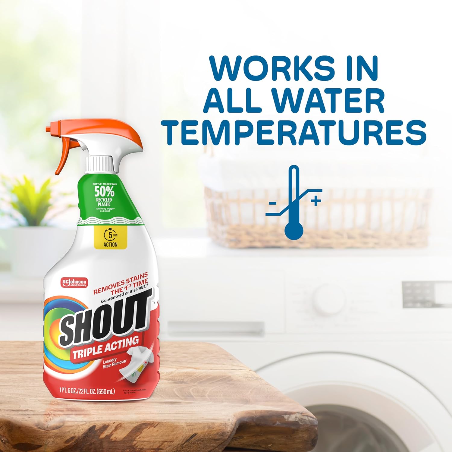 Shout Triple-Acting Laundry Stain Remover for Everyday Stains Liquid Refill, 60 Fl Oz
