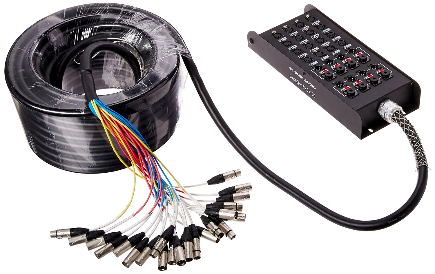 Seismic Audio - SAXQ-16x8x25 - 16 Channel 25' XLR Snake Cable with XLR and 1/4" Returns on the Box