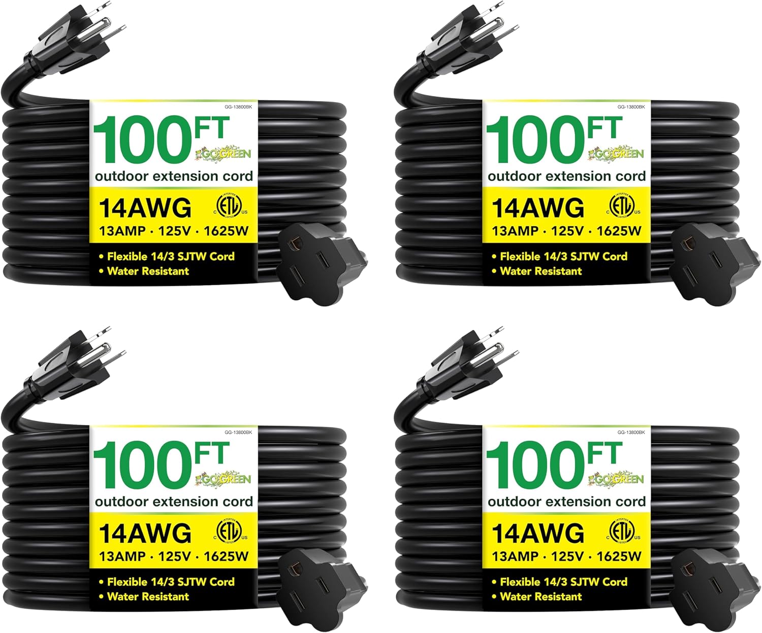 Go Green Power Inc. (GG-14025) 12/3 SJTW Outdoor Extension Cord, Lighted End, 25 ft
