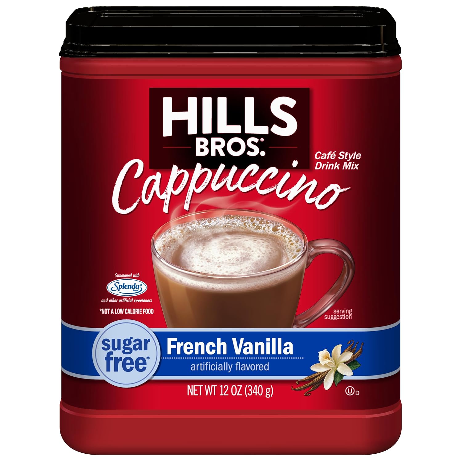 Hills Bros. Cappuccino Mix – Rich, Frothy Coffeehouse-Tasting Instant Drink Mix – Quick and Easy Preparation – Perfect for Hot & Iced Drinks & Creaming Coffee – Double Mocha, 1 Pack of 16oz