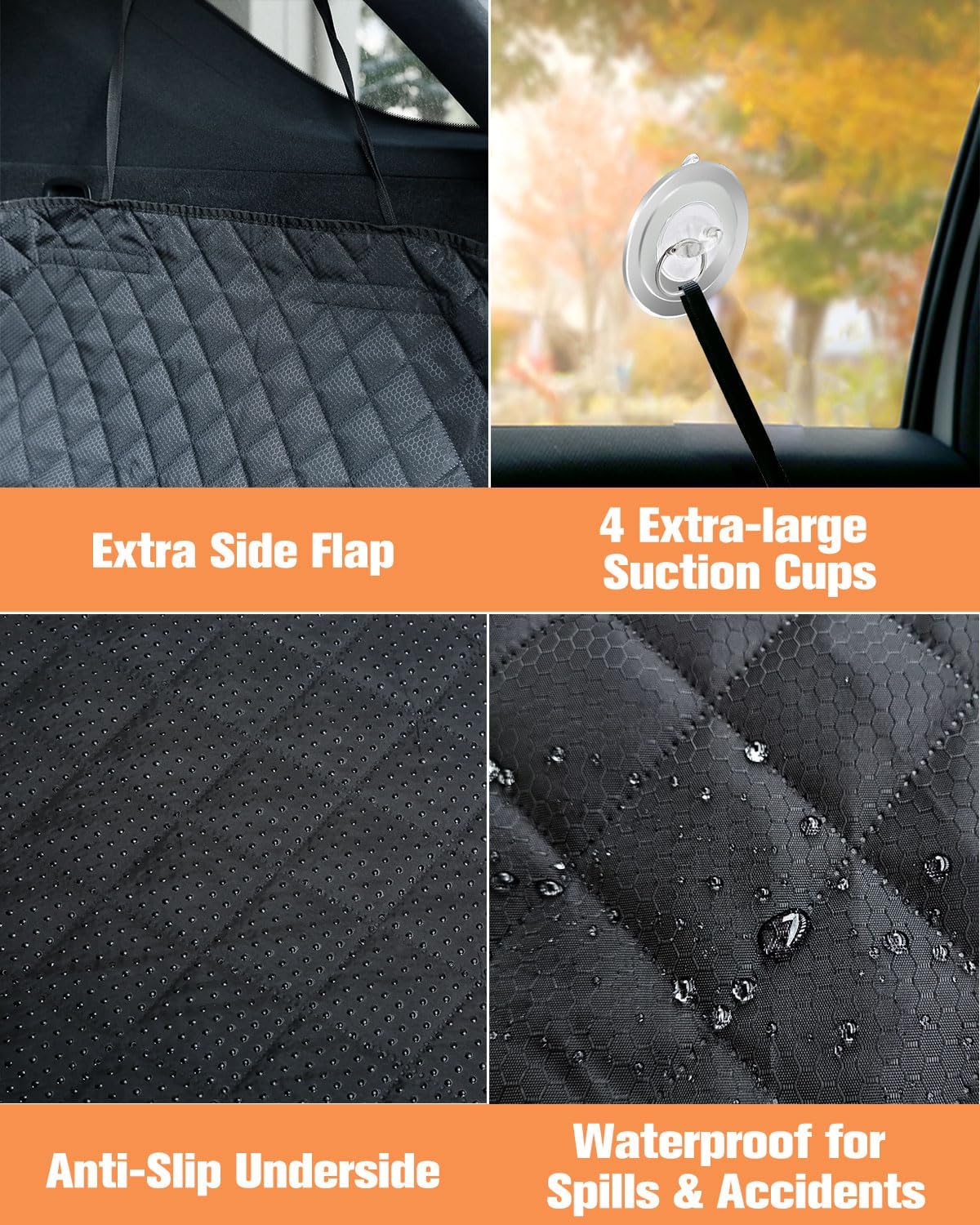PETICON SUV Cargo Liner for Dogs, Trunk Cover with Bumper Flap Protector