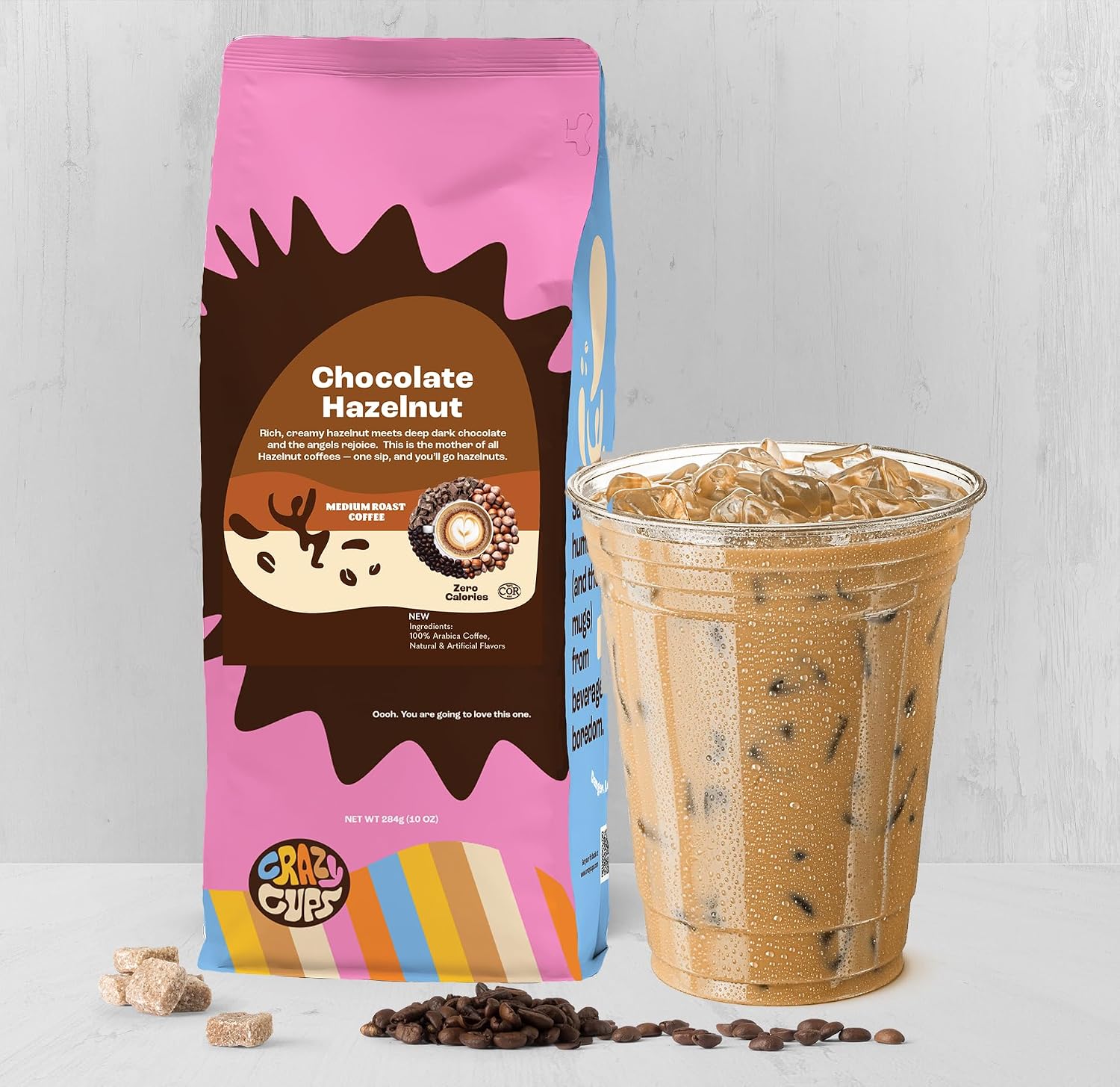 Crazy Cups Flavored Ground Coffee, Cinnamon French Toast, in 10 oz Bag, For Brewing Flavored Hot or Iced Coffee
