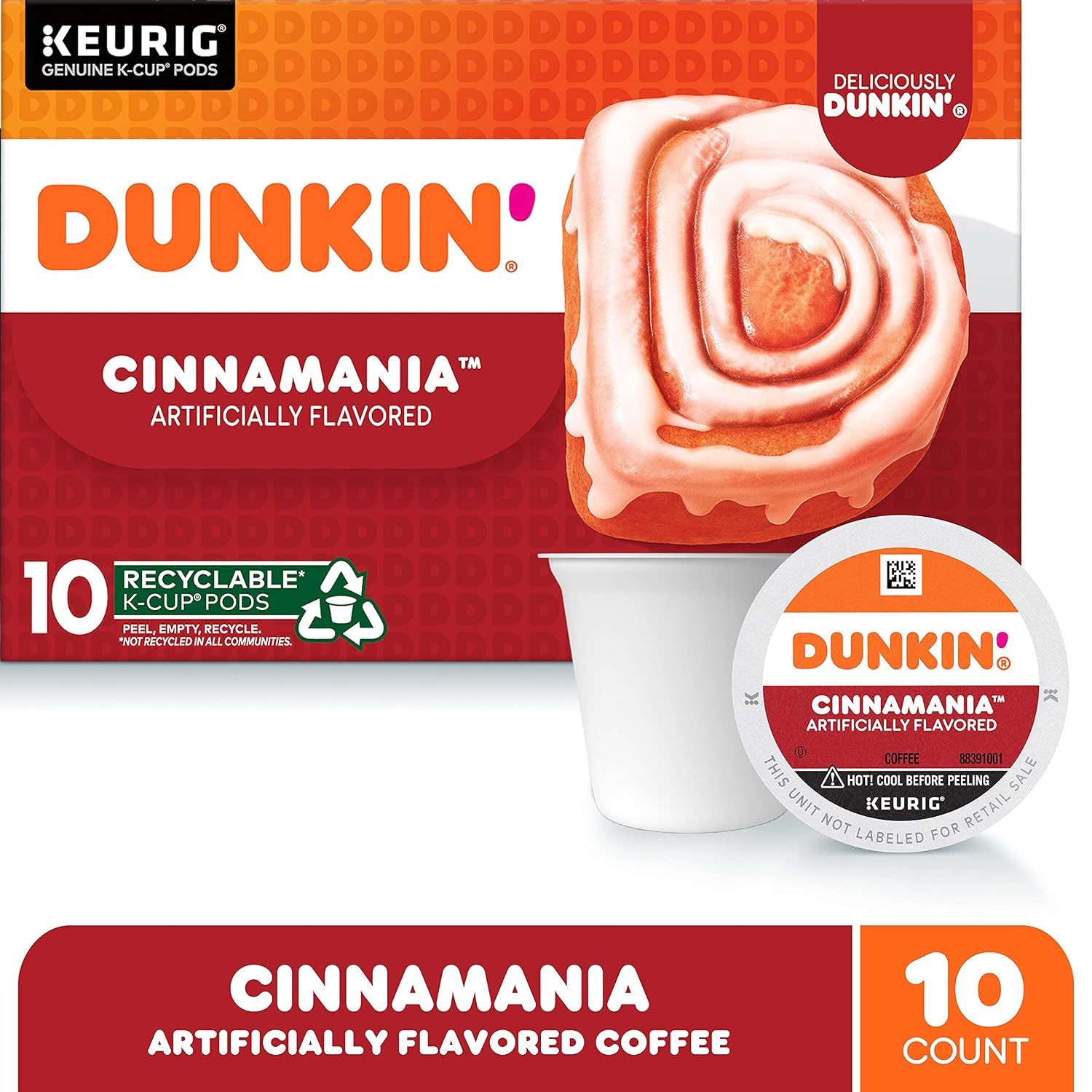 Dunkin’ French Vanilla Artificially Flavored Coffee, 60 Keurig K-Cup Pods | 6 boxes of 10 single serve coffee pods each, Smooth & rich flavor, Made with arabica coffee, Shelf stable, SNAP EBT eligible
