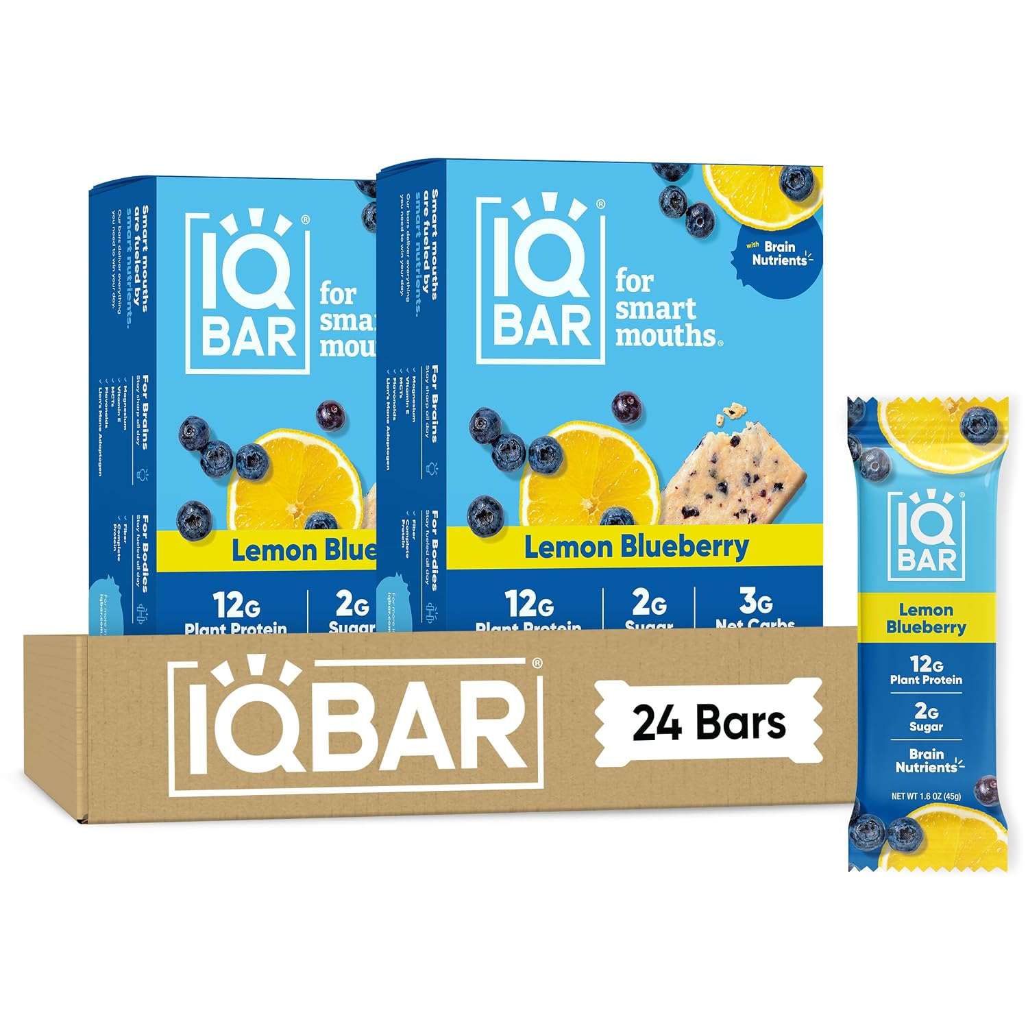 IQBAR Clean Protein Bars, Low Sugar Keto, Banana Nut 12-Count