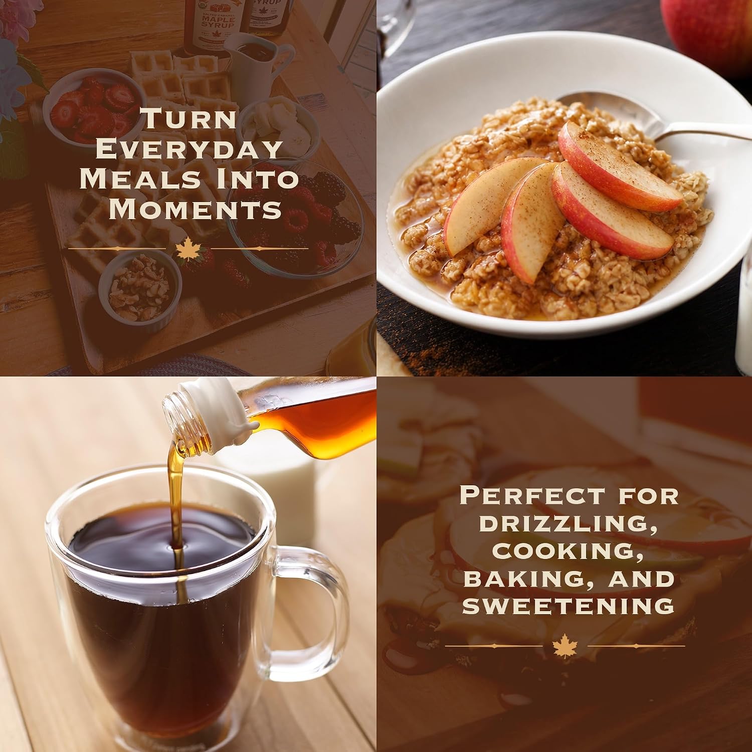 Maple Craft Foods Salted Caramel Maple Syrup – Organic Vermont Maple Syrup with Natural Caramel Flavor & Salt, Gourmet Flavored Syrup for Pancakes, Coffee, Baking and Desserts, 6.8 oz