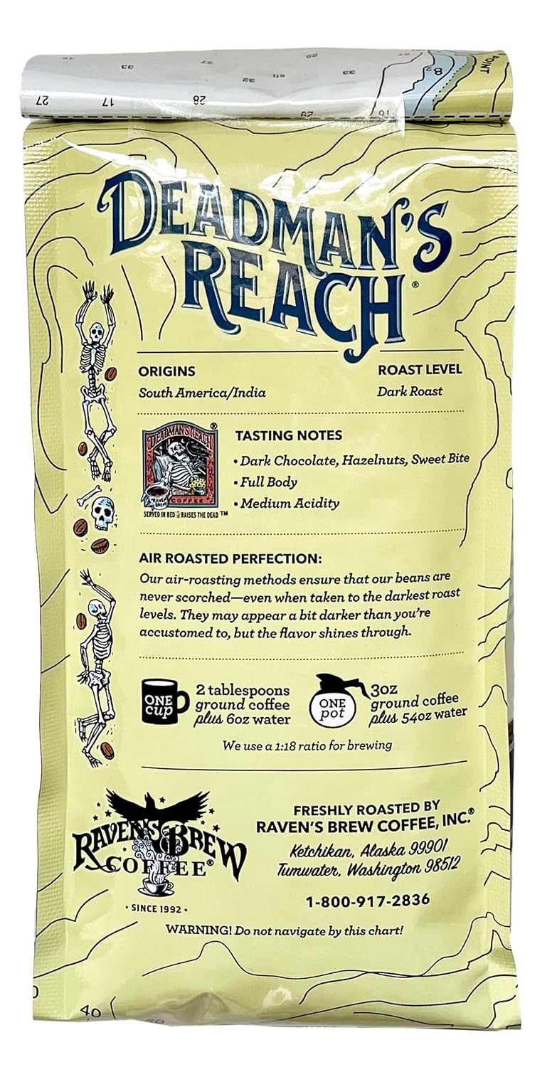 Raven's Brew Coffee Three Peckered Billy Goat, 12 Ounce - Dark Roast - Full Body with a Long Sweet Finish (Organic Ground, 12 oz)