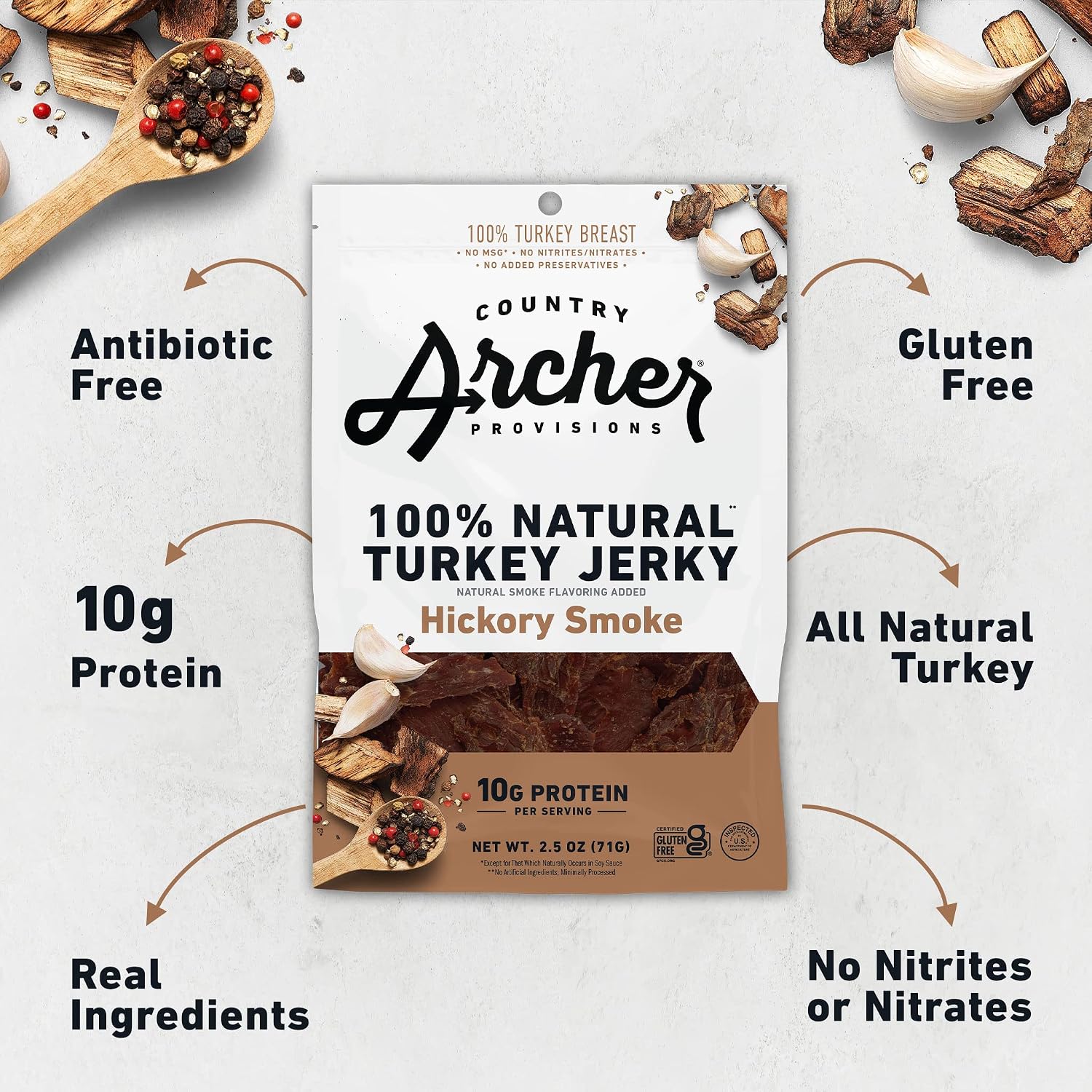 Archer Hickory Smoke Turkey Jerky, 2.5 OZ