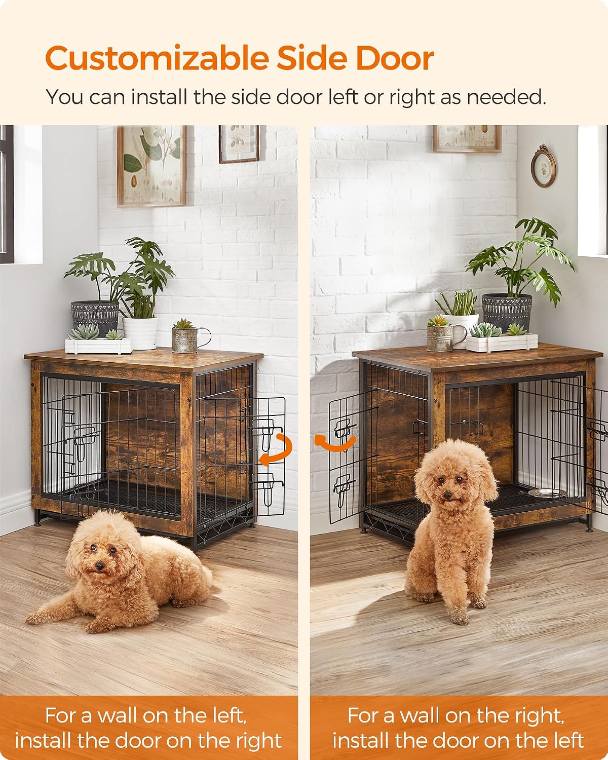 Feandrea 27.2" Dog Crate Furniture, Indoor Dog Kennel Side End Table