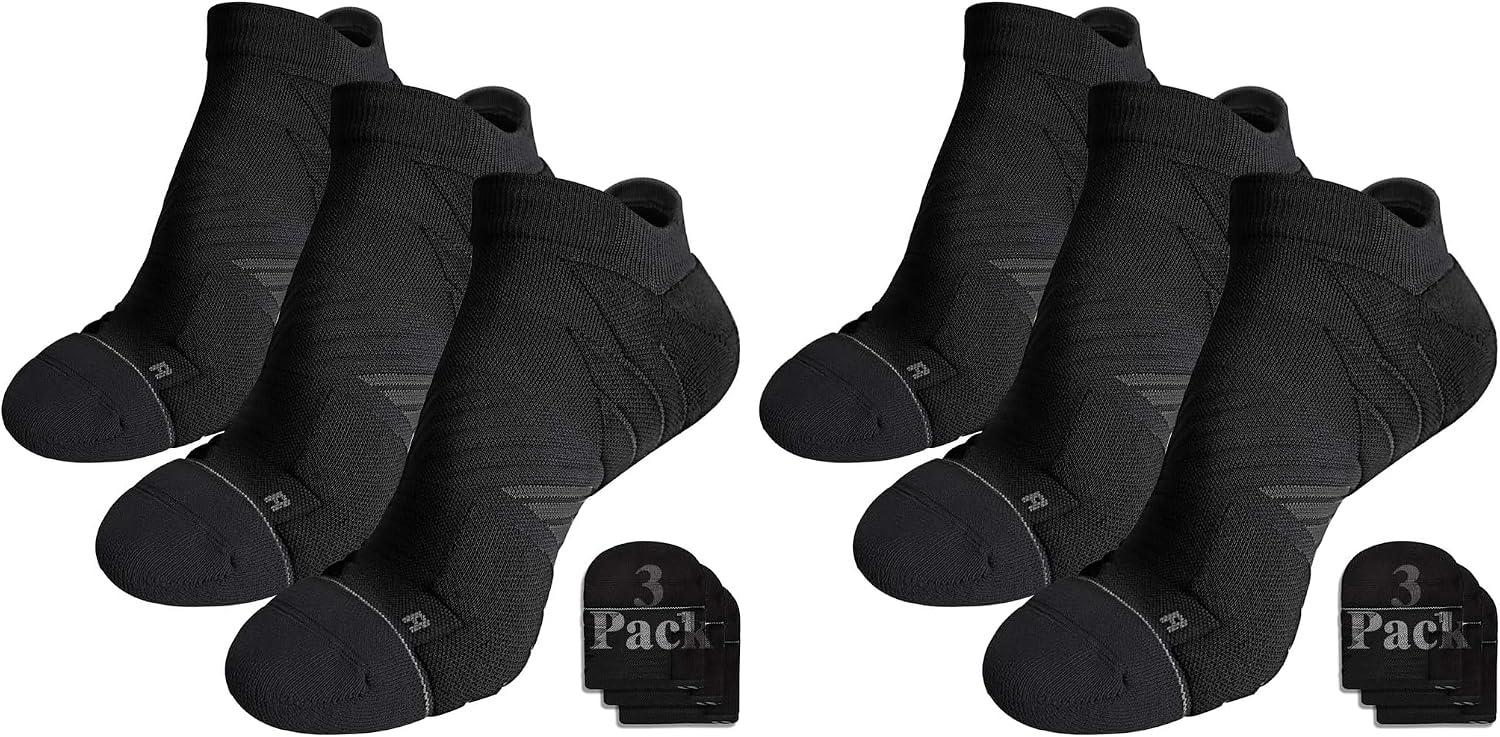 Hylaea Unisex Coolmax No Show Athletic Running Socks, Cushioned No Blisters