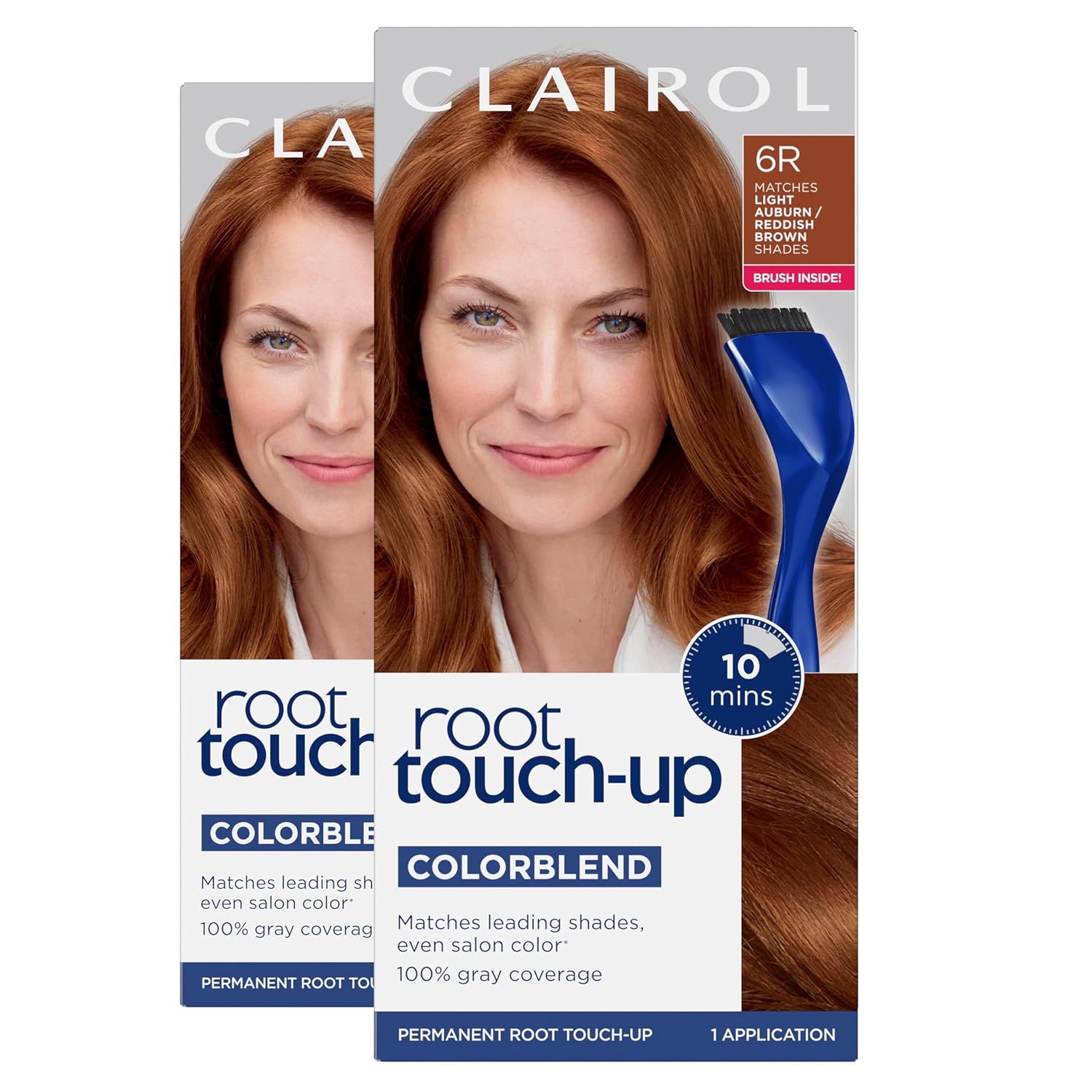 Clairol Root Touch Up Permanent Hair Dye, 6 Light Brown, Pack of 2