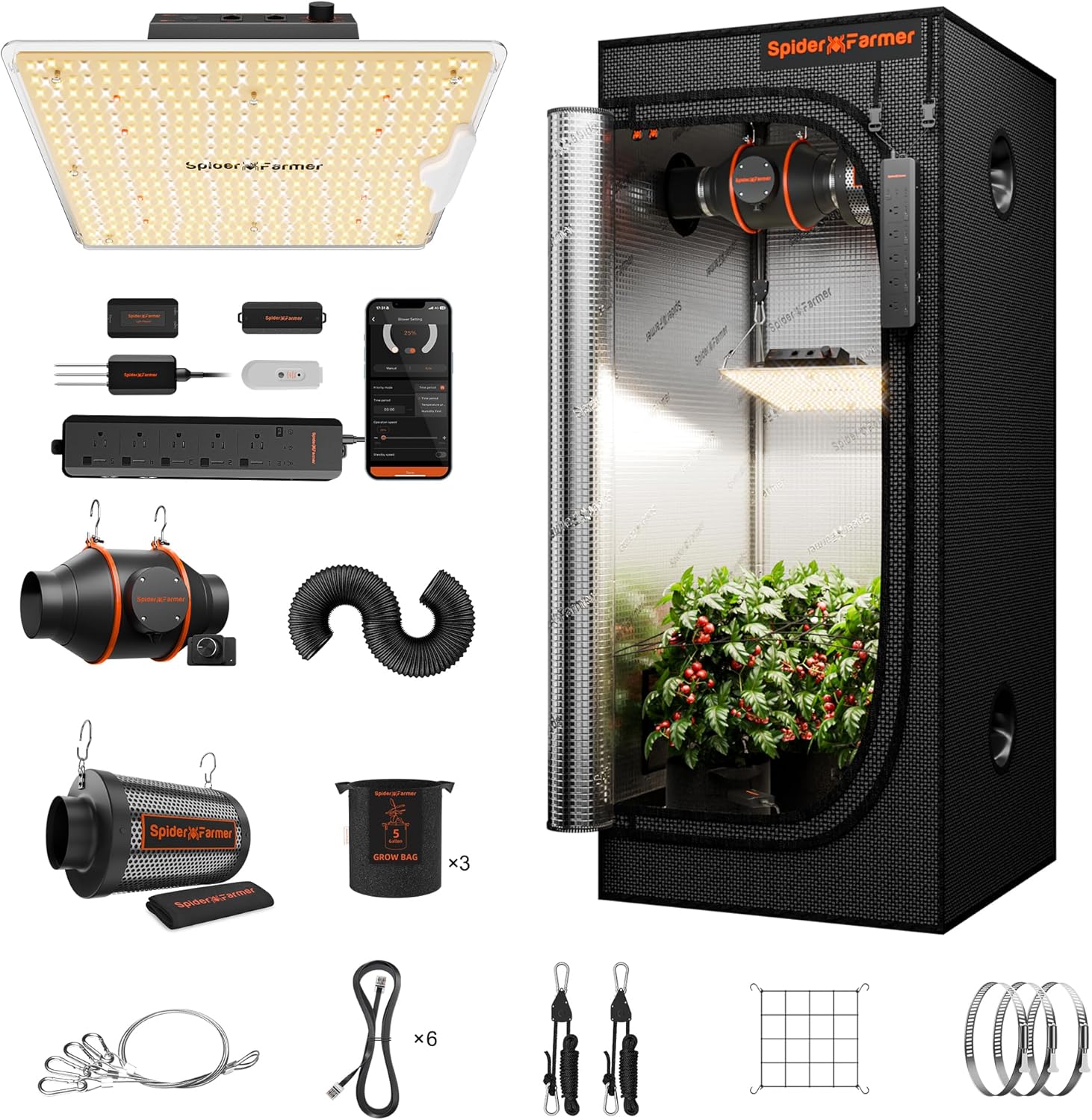 Spider Farmer 2x2ft Grow Tent Kit with GGS Controller Automatic Grow System