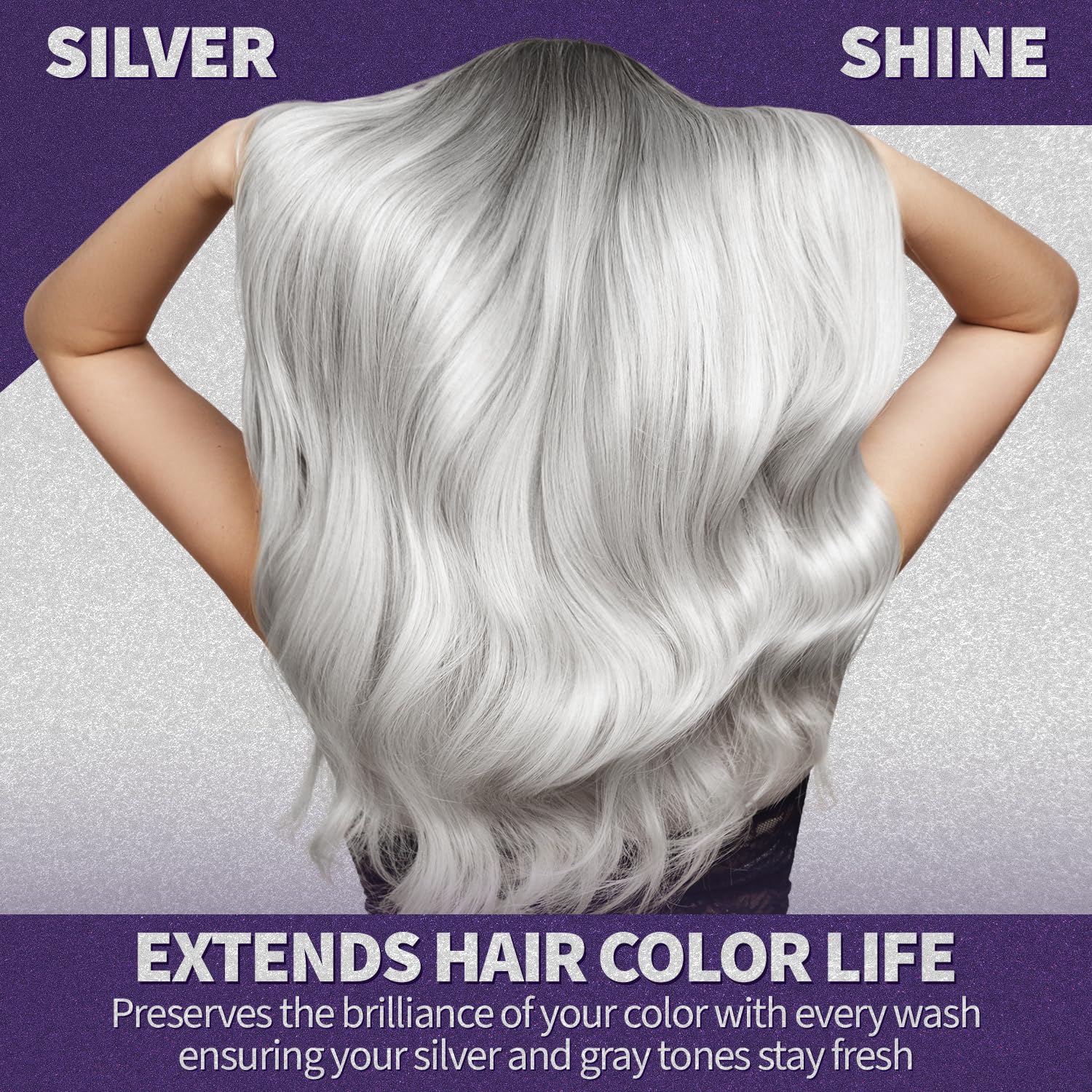 Purple Shampoo & Conditioner Set for Silver Hair, Sulfate Free, 16 Fl Oz
