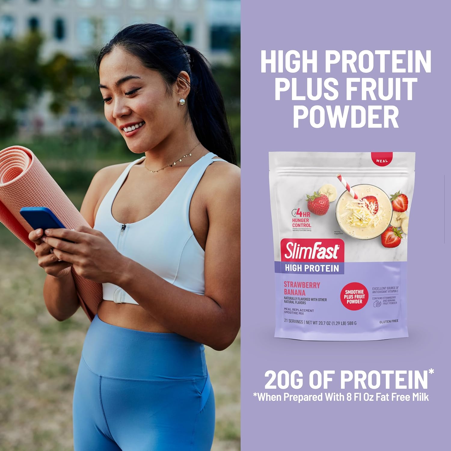 SlimFast High Protein Meal Replacement Shake Powder, 12 Servings (Pack of 2), Advanced Nutrition Smoothie Mix, Digestive Support, Gluten Free, Creamy Chocolate, 20g of Protein (Packaging May Vary)