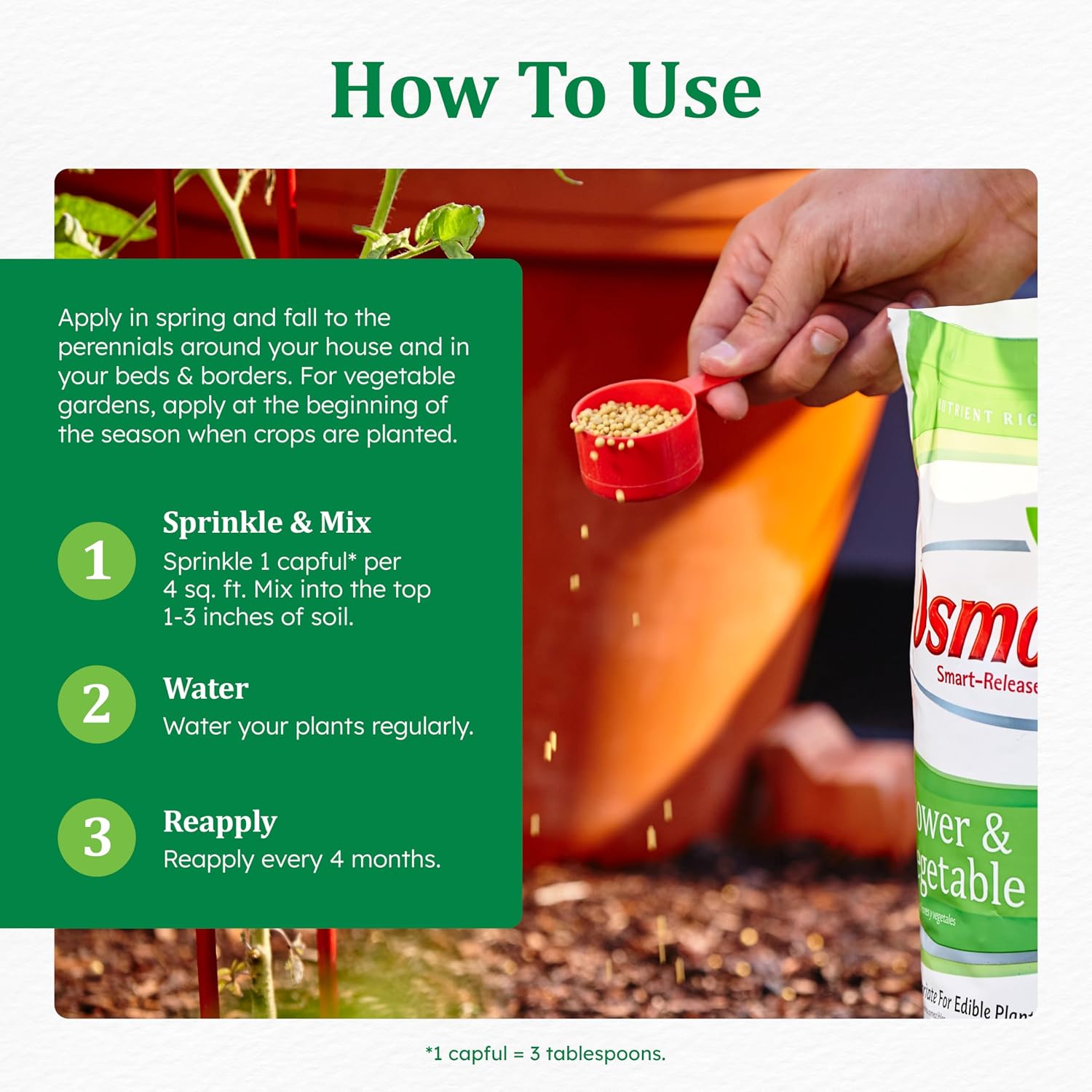 Osmocote Smart-Release Plant Food Flower & Vegetable, 4.5 lb. | For Edible Plants, Seasonal Vegetables, Fruits, Flowers, Herbs and More