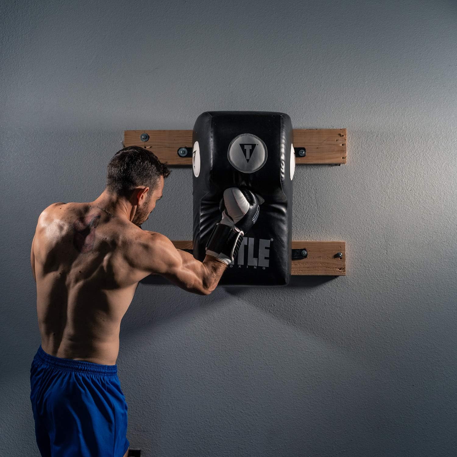 TITLE Boxing Wall Mount Menace Training Bag - Uppercut Bag, Angle Punching Bag