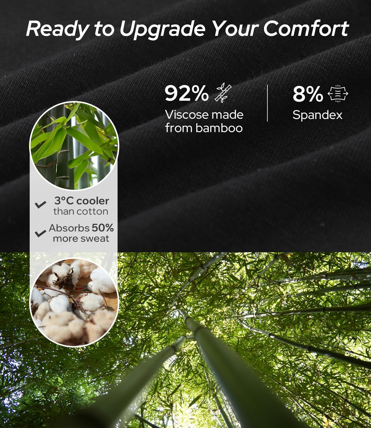 BAMBOO COOL Men's Boxer Briefs Ultra Breathable Underwear Multipack