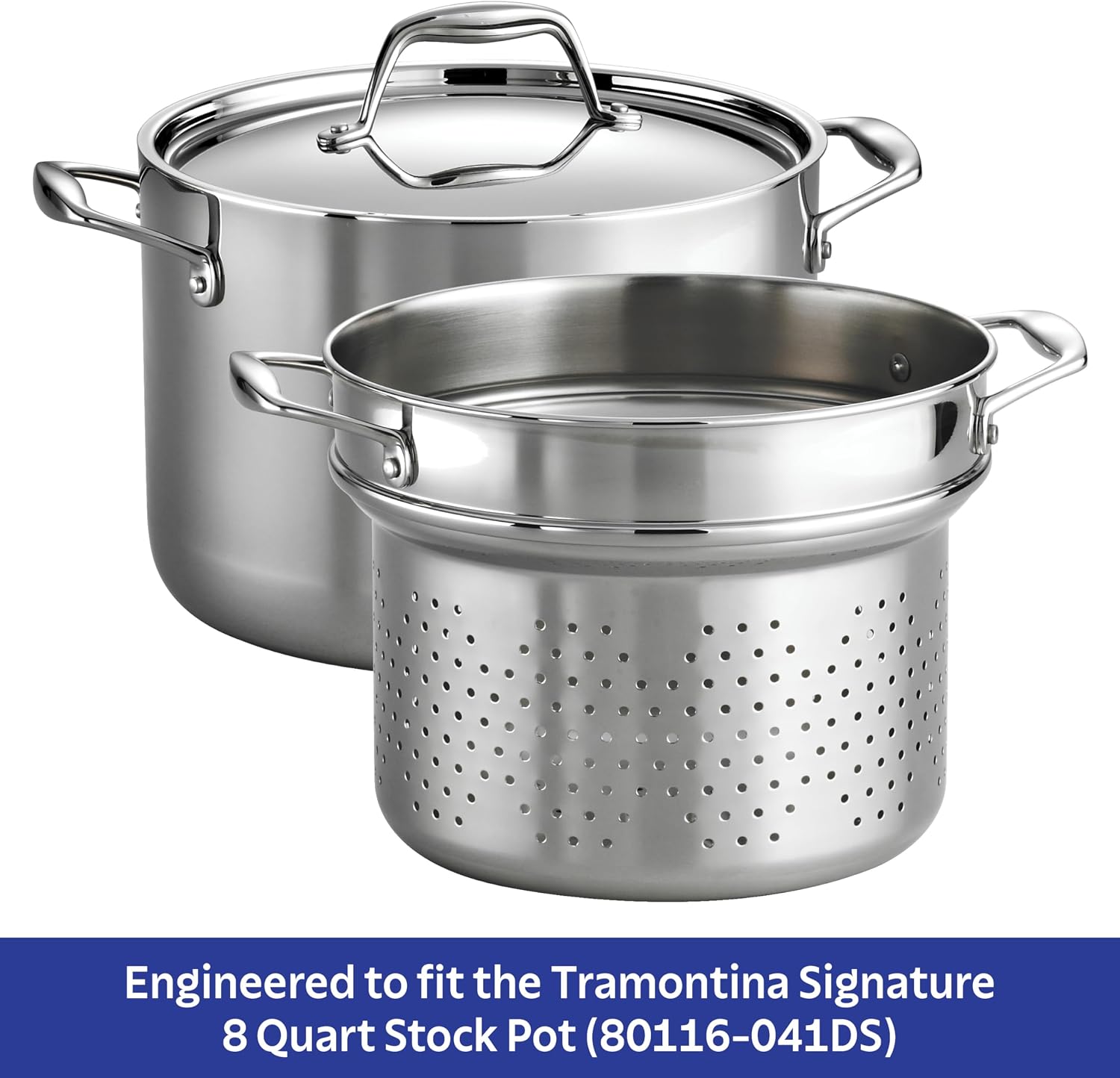 Tramontina Signature Tri-Ply Clad Stainless Steel 12-Inch Large Frying Pan | Induction-Ready Skillet, Dishwasher-Safe, NSF-Certified