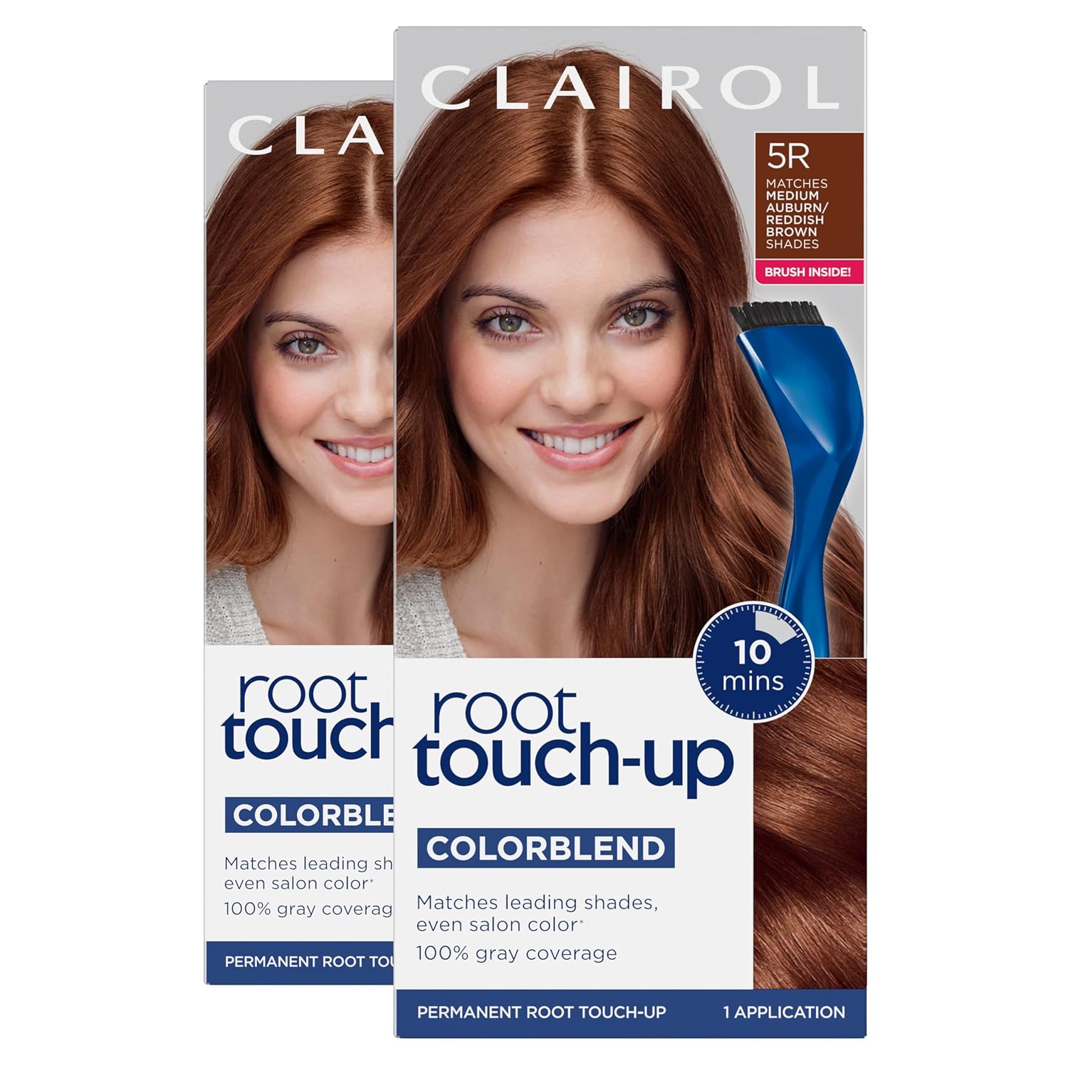 Clairol Root Touch Up Permanent Hair Dye, 6 Light Brown, Pack of 2