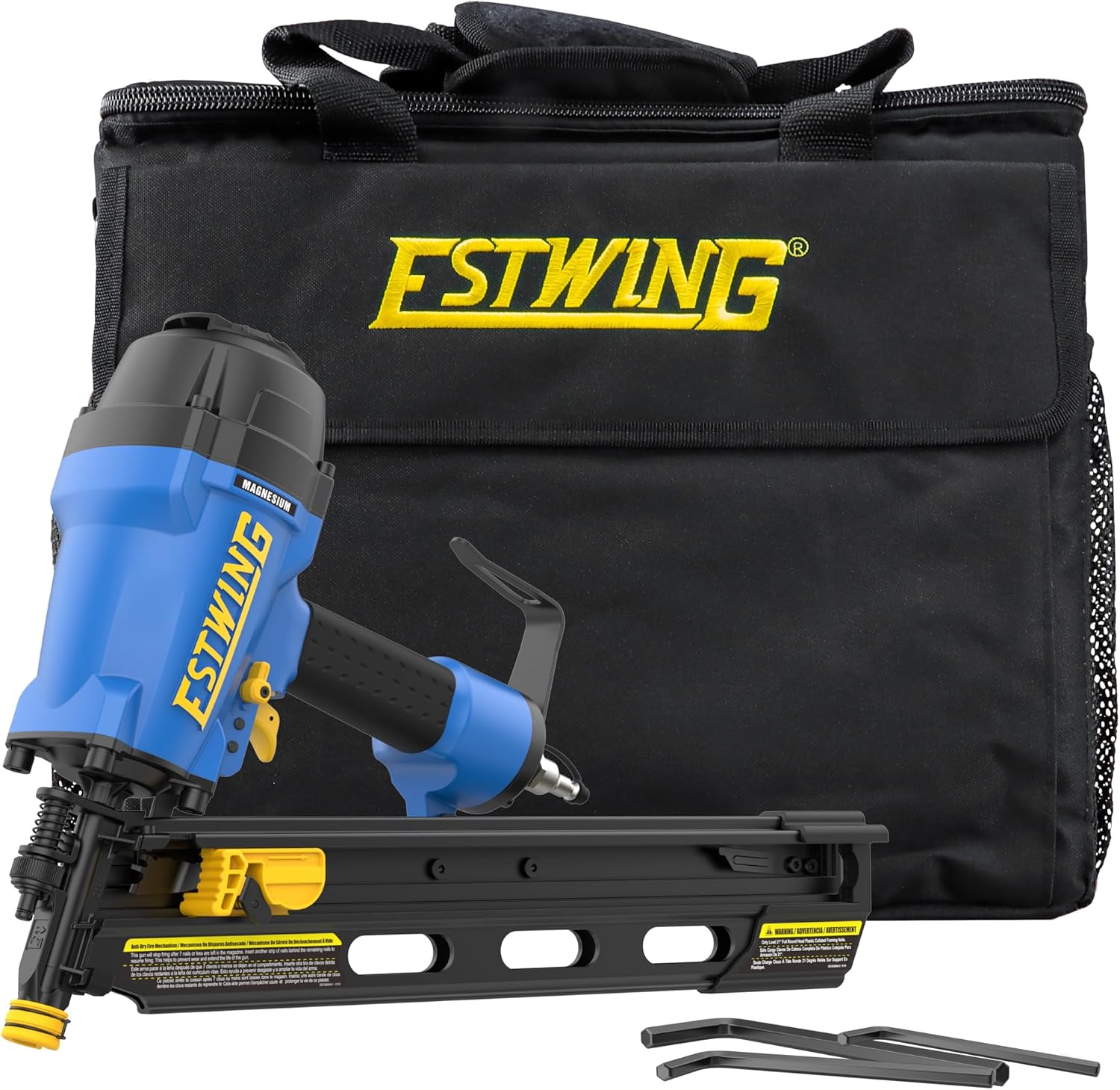 Estwing Pneumatic 21 Degree Framing Nailer, 2”–3-1/2” Framing Nails, Lightweight Magnesium Nail Gun with Depth Adjustment