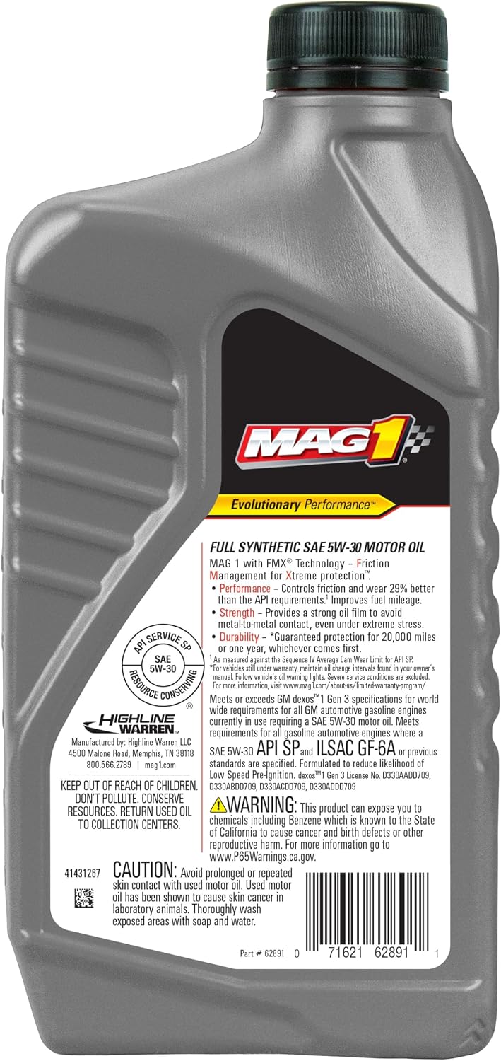 62891 Dexos1 SAE 5W-30 Motor Oil - 1 Quart