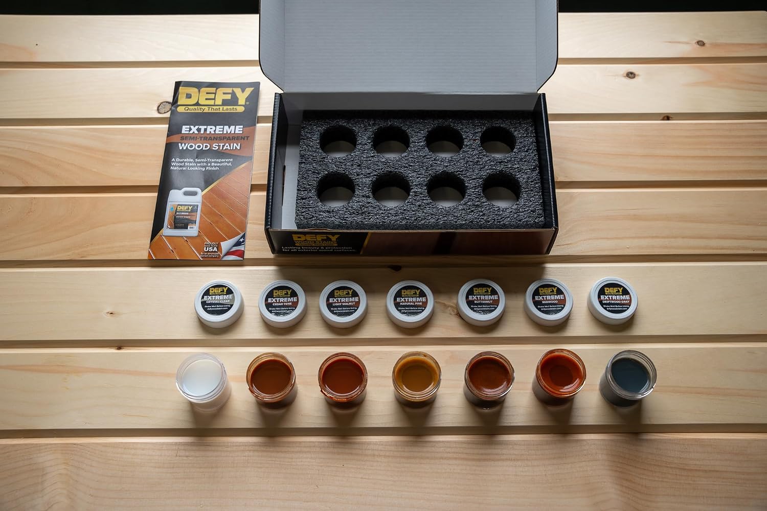 DEFY Extreme Wood Stain and Sealer in One - 1 Gallon Semi-Transparent Waterproof Coating for All Wood Types - Cedar Tone
