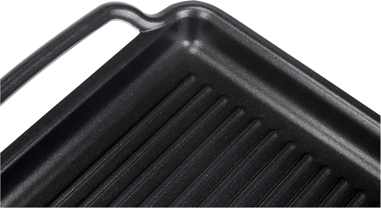 Monix Solid+ Cast Aluminium Non-Stick Ribbed Hot Plate, 40 cm, Black