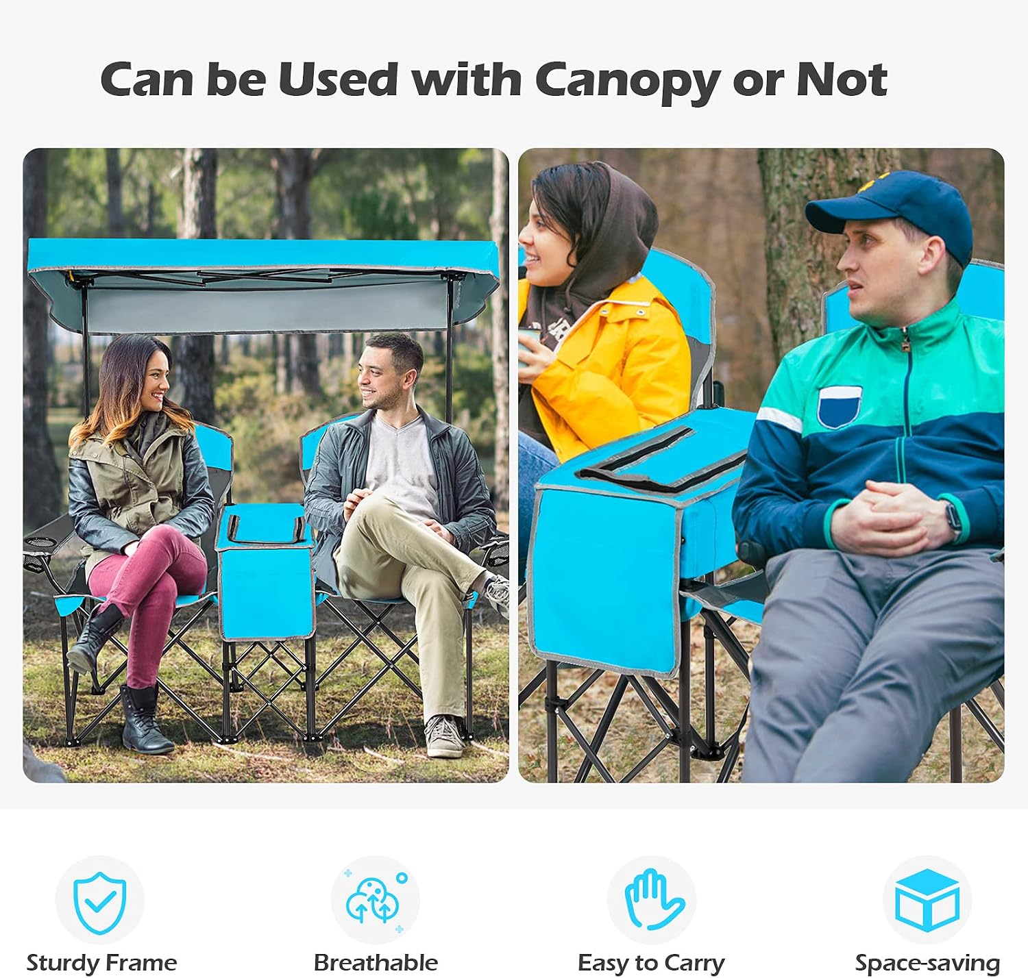 Goplus Double Beach Chair with Canopy Shade